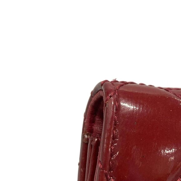 Auth DIOR/ChristianDior Cannage Stitch Red Patent Leather Clutch Bag - Picture 6 of 16